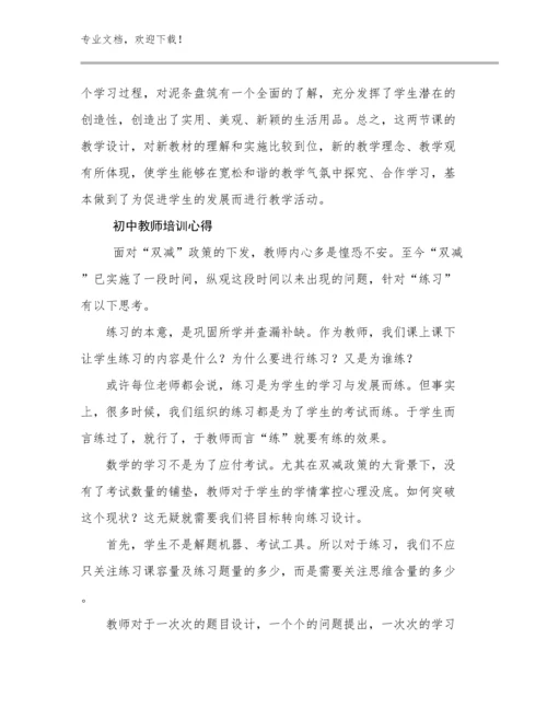 初中教师培训心得例文12篇合集.docx