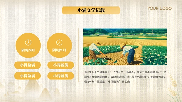 黄色节气之小满PPT模版