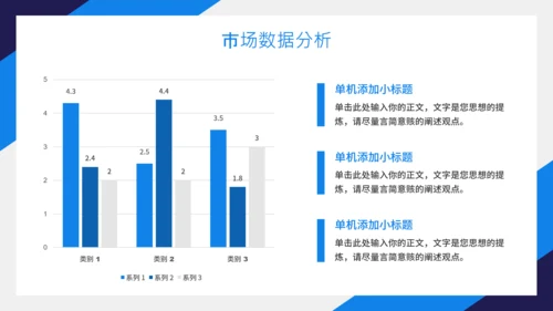 蓝色企业年终工作总结汇报PPT模板