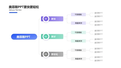简约风流程关系3项PPT单页