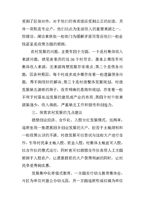 XX农村经济发展调查报告