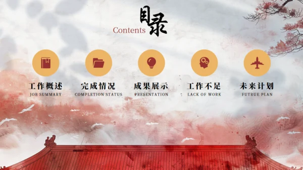 新中式工作总结通用PPT模板