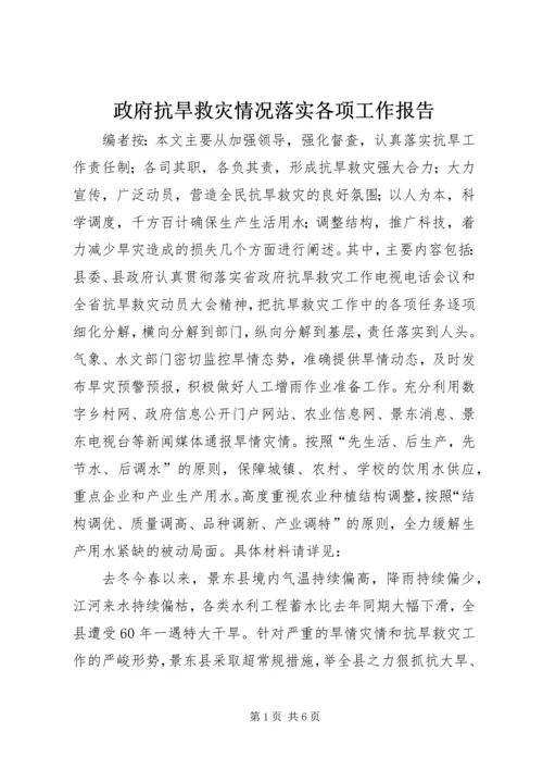 政府抗旱救灾情况落实各项工作报告.docx