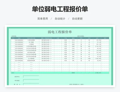 单位弱电工程报价单