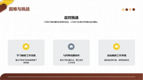 黄棕简约假期实习总结报告