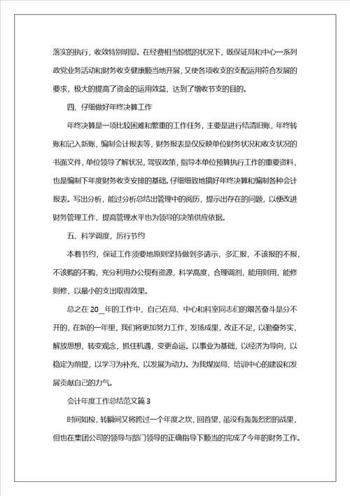 会计年度工作总结范文五篇