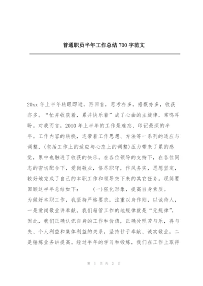 普通职员半年工作总结700字范文.docx