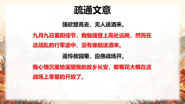行军九日思长安故园PPT课件模板