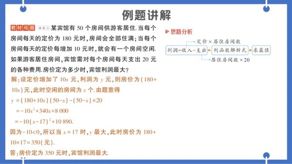 【同步作业】人教版九(上) 第22章 二次函数 专题五 实际问题中的最大利润问题——教材P52习题2