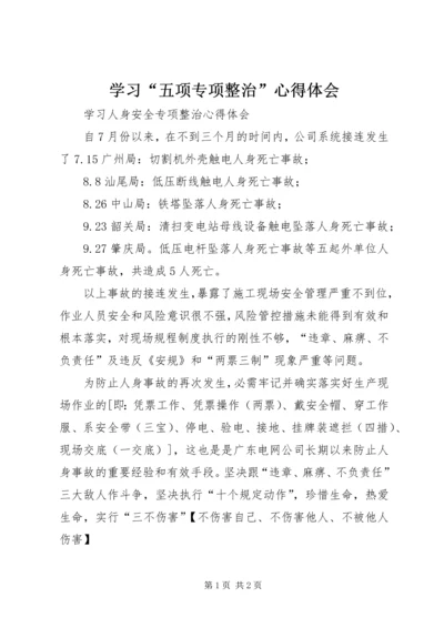 学习“五项专项整治”心得体会 (2).docx