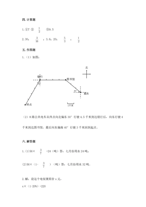 人教版小学六年级上册数学期末测试卷带下载答案.docx