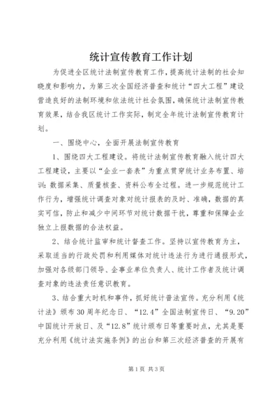 统计宣传教育工作计划.docx