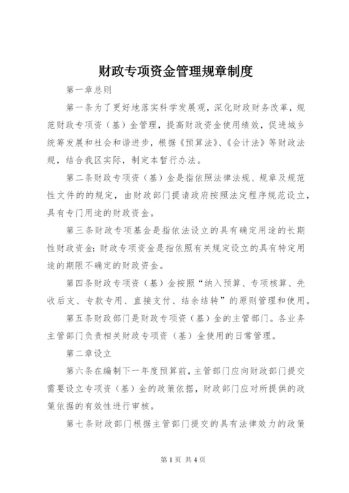 财政专项资金管理规章制度.docx