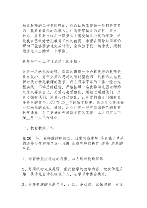 新教师个人工作计划幼儿园小班教学5篇.docx