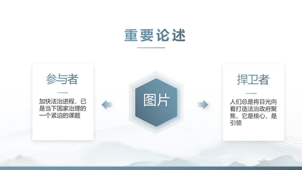 蓝色中国风道德与法治总结PPT