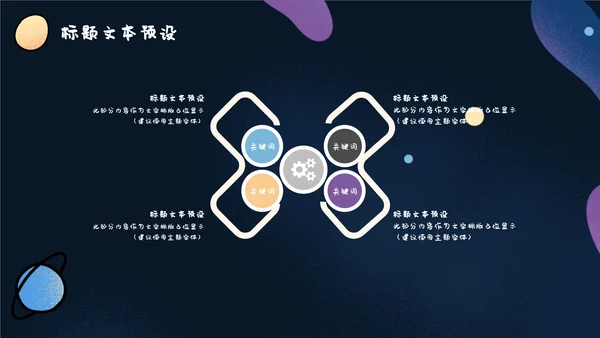 卡通可爱宇宙太空手绘通用PPT模板