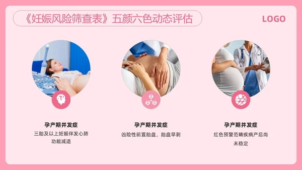 粉色简约高危妊娠及五色管理PPT模板宣传PPT动态PPT