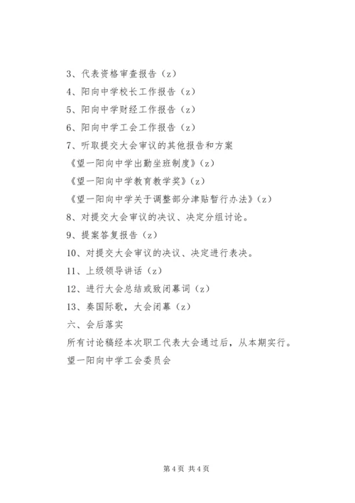 阳向中学教职工代表大会召开工作方案.docx