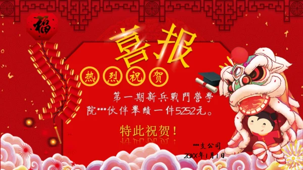 喜庆喜报贺报通用PPT模版