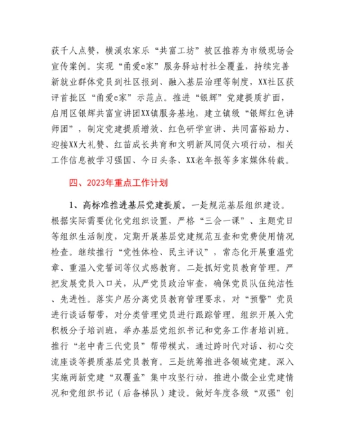 20230317：XX镇2022年组织工作总结和2023年工作计划.docx