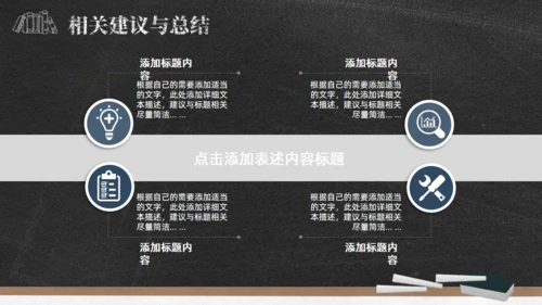 黑板背景粉笔字毕业论文答辩通用PPT模板