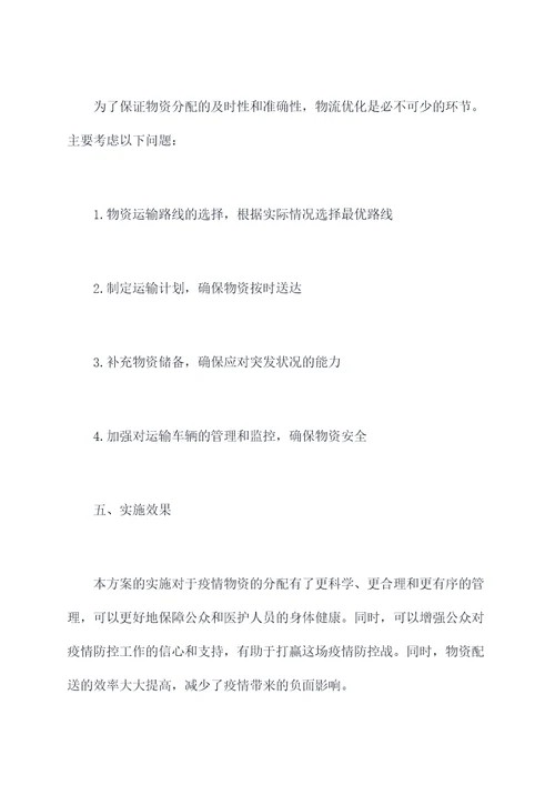 疫情物资发放安排方案模板