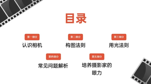 红黑色商务实拍摄影知识培训PPT课件