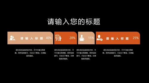 黑色简约风欧美商务总结汇报PPT模板