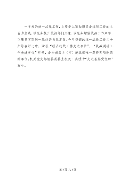 县委统战部创建县级“最佳文明单位”自查报告.docx