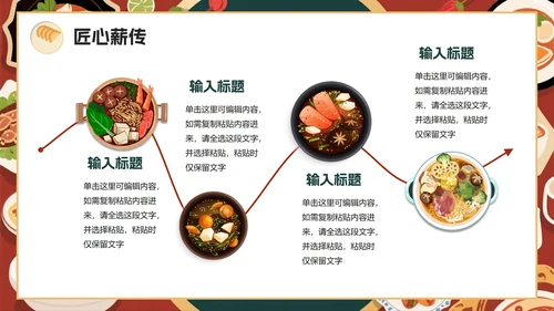 中国风手绘插画中国美食介绍PPT模板
