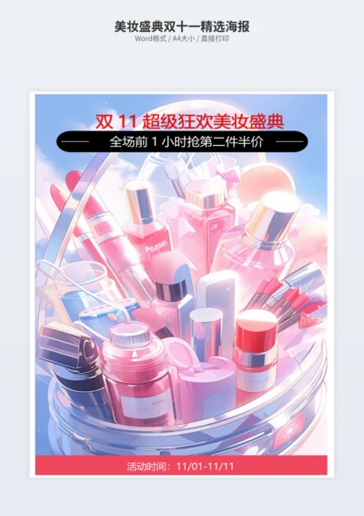 美妆盛典双十一精选海报