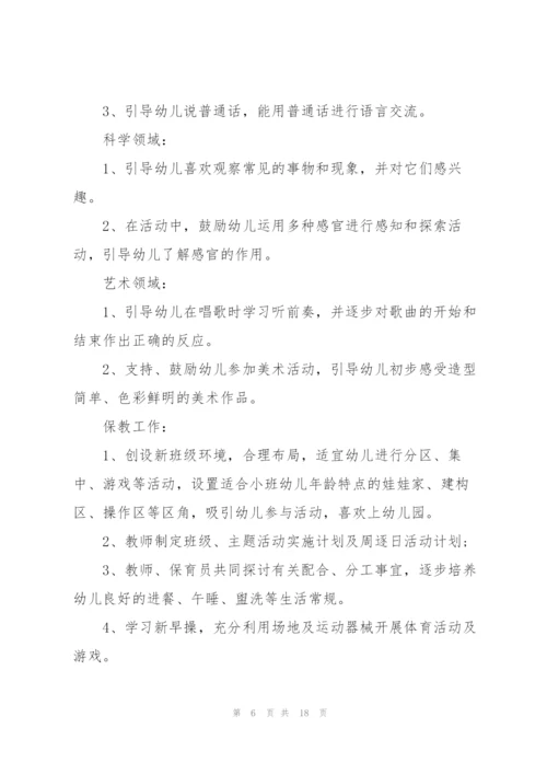 幼儿园小班教学日常工作计划五篇.docx