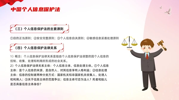 红色简约个人信息保护法PPT模板宣传PPT动态PPT法律