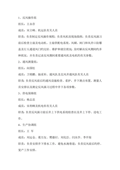 二〇一三年矿井反风演习专题方案.docx