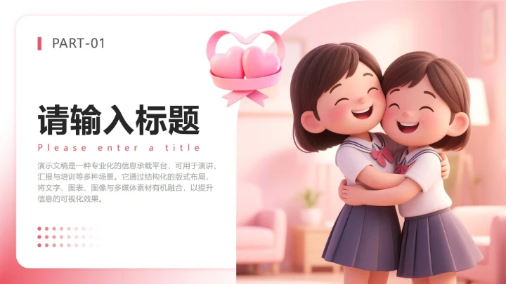 章节页-粉色小清新竞选班干部述职汇报PPT单页