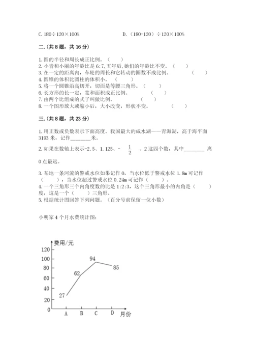 小学六年级数学毕业试题【突破训练】.docx