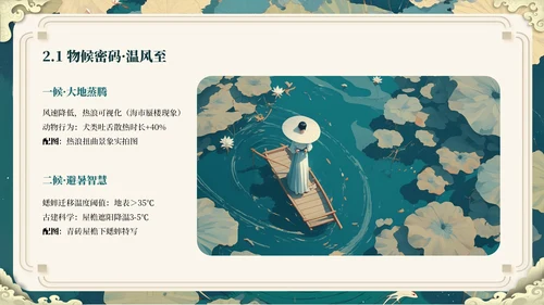 绿色插画风走进小暑ppt模板