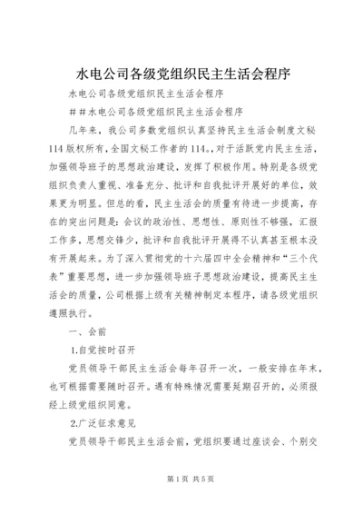 水电公司各级党组织民主生活会程序 (3).docx