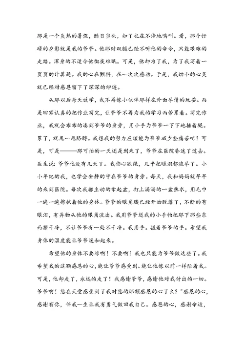 我的感恩故事的作文700字5篇