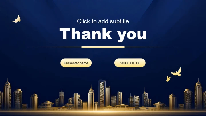 蓝色烫金商务风市场调研报告PPT主题模板