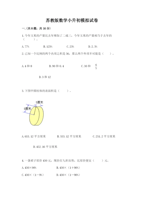 苏教版数学小升初模拟试卷含答案ab卷.docx