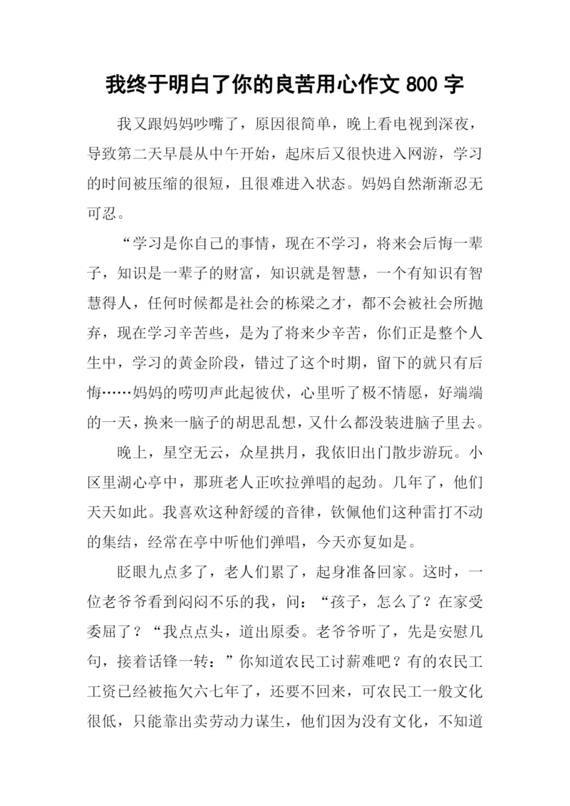 我终于明白了你的良苦用心作文800字-1.docx