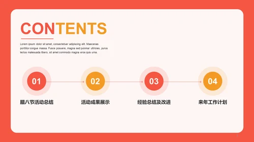 红色腊八节工作总结PPT