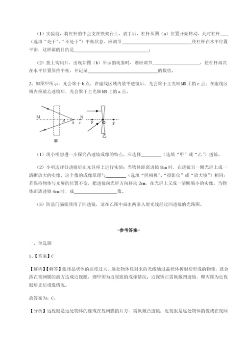 专题对点练习河南淮阳县物理八年级下册期末考试专题训练试题（解析版）.docx