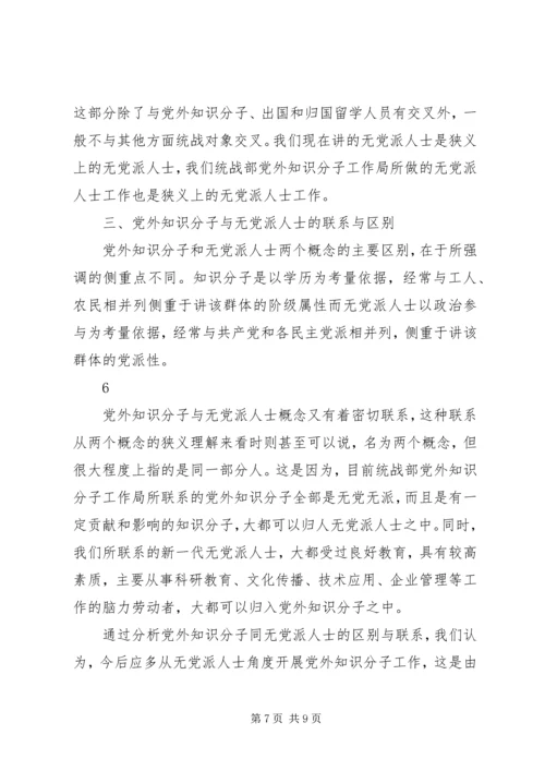 党外知识分子与无党派代表人士区别.docx