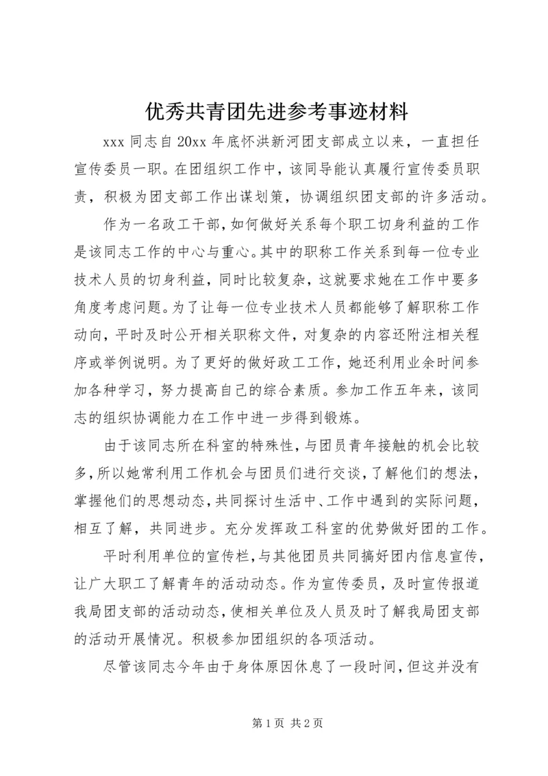 优秀共青团先进参考事迹材料.docx