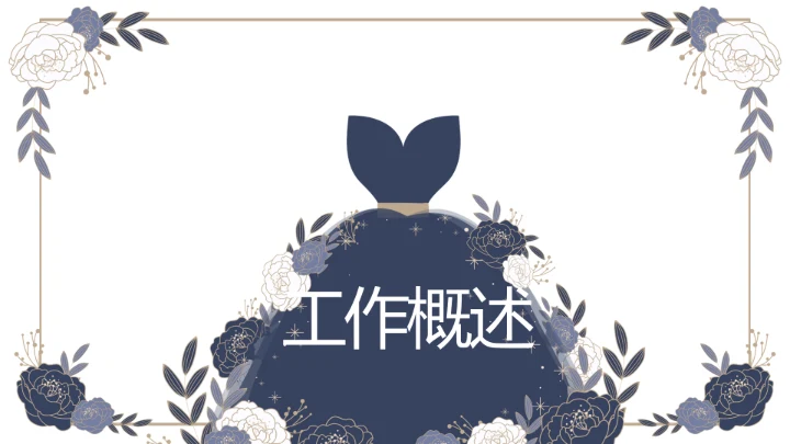 蓝色精美高端婚纱定制PPT动态模板