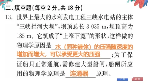 【人教版】物理八年级下册 期中自我测评 习题课件