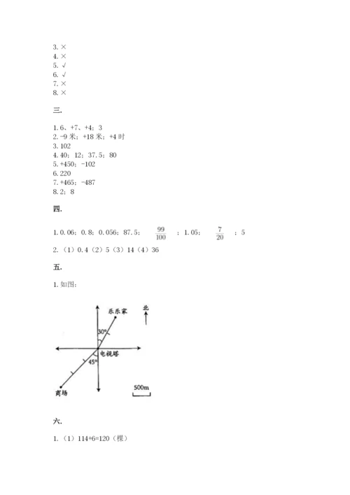 小学六年级下册数学摸底考试题及答案【夺冠系列】.docx