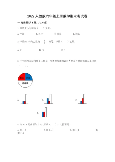 2022人教版六年级上册数学期末考试卷带答案ab卷.docx